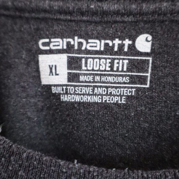 Carhartt Men’s Loose Fit Long Sleeve Pocket T-Shirt – XL Heather Black - Picture 4 of 4